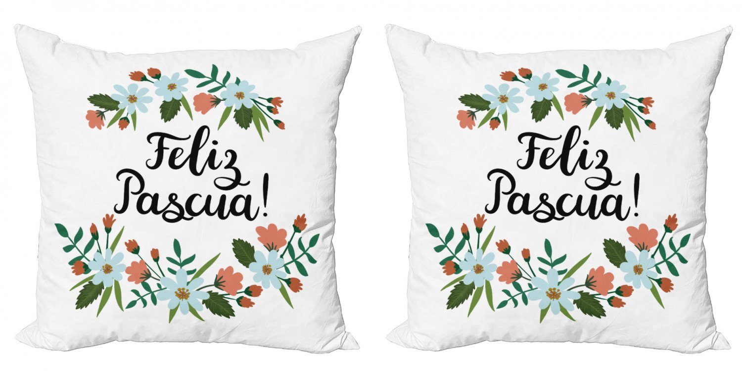 Doppelseitiger Abakuhaus (2 Digitaldruck, Stück), Modern Ostern Spanisch Kissenbezüge Accent Pascua Feliz