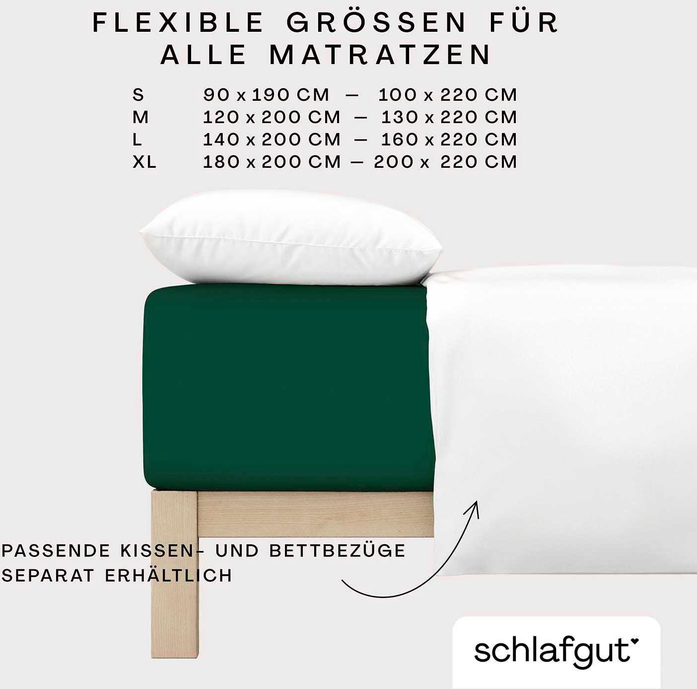 Schlafgut Spannbettlaken PURE BOXSPRING Bio-Baumwolle mit Elasthan, 170 g/m², Bettlaken, Jersey-Elasthan, Gummizug: rundum, (1 Stück), PREMIUM Boxspringbett Lak – Bild 4 von 5