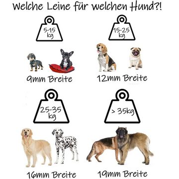 bio-leine Schleppleine Biothane Schleppleine 5m + 10m 9mm ohne Handschlaufe - Hundeleine, Biothane, 34 Farben, Länge 10 m, Breite 9 mm, handgefertigt