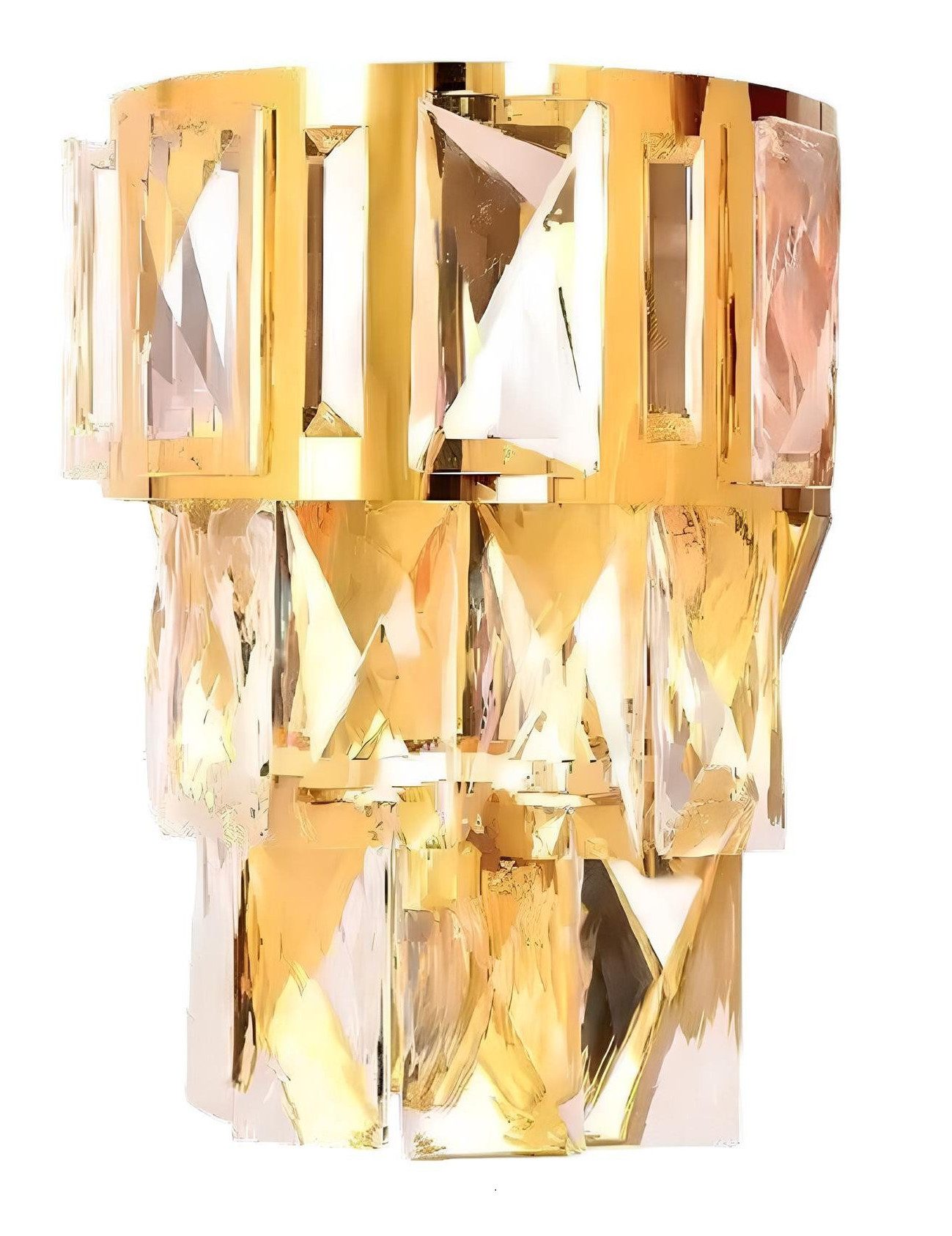 JVmoebel Hängeleuchte Kristall Wandlampe Wandleuchte Lüster Wand Лампы Gold, Leuchtmittel wechselbar, Made in Europa