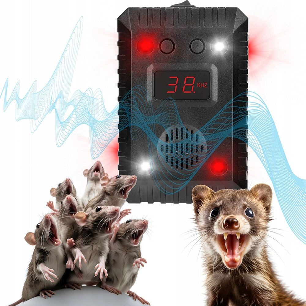 Ultraschall-Tierabwehr Marderschreck Auto mit Blitzlicht - Flexible Stromversorgung