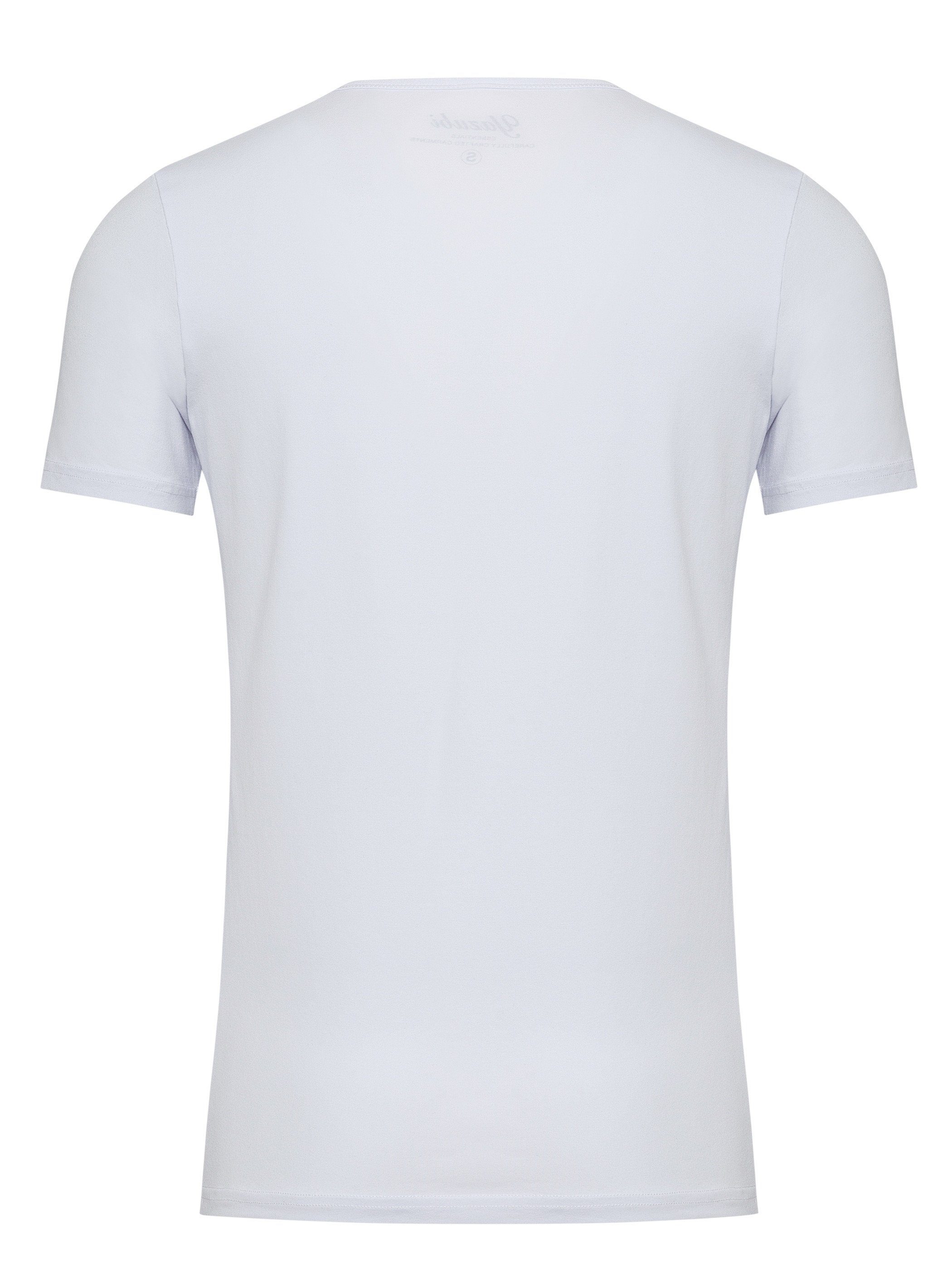 Yazubi (Set, Tee White Neck modernes Crew (Brilliant T-Shirt Weiß 5-Pack 5er-Pack) Rundhalsshirt 114001) Mythic Basic