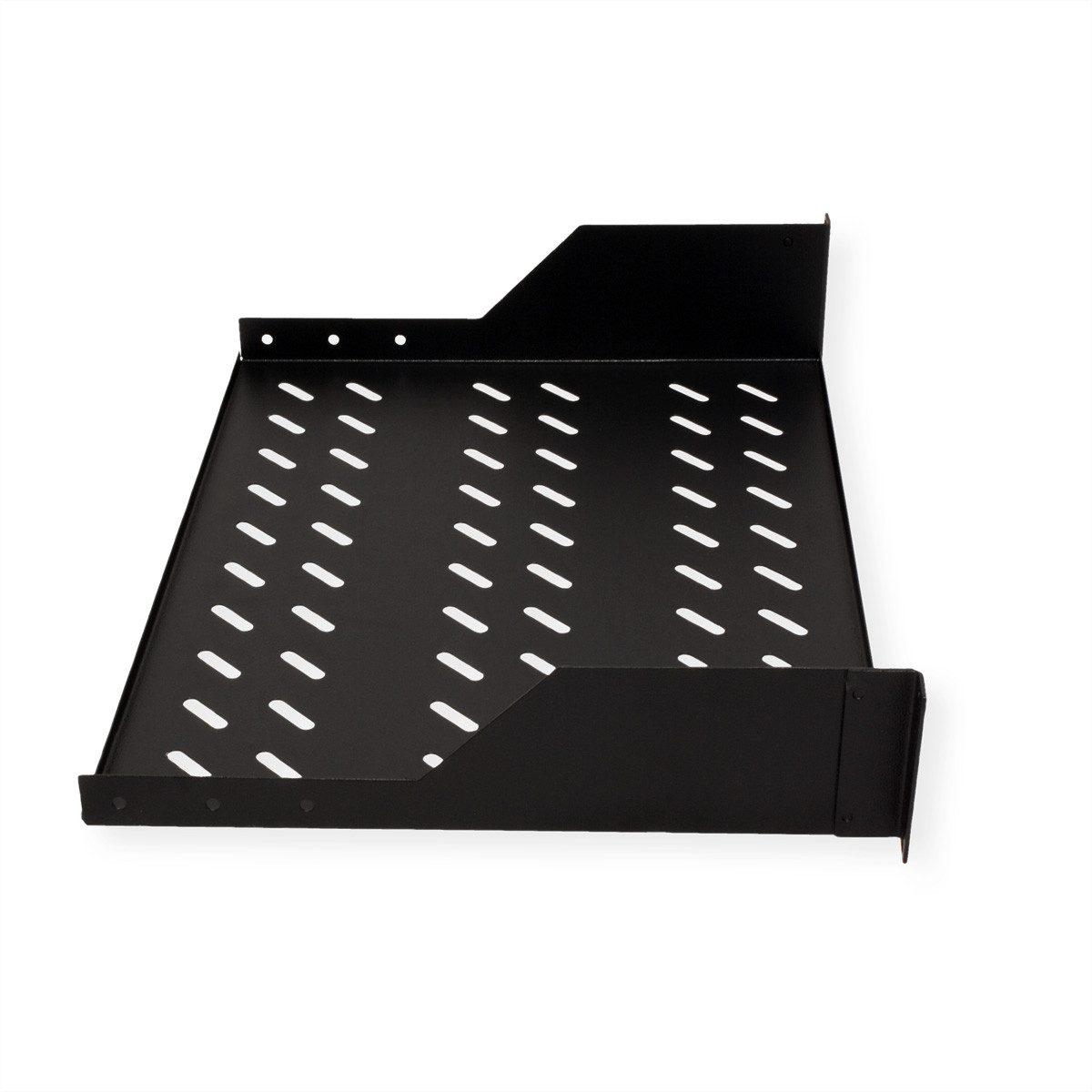 ROLINE Netzwerkschrank 19-Zoll Fachboden 2 HE 350 T, 25kg Tragkraft schwarz