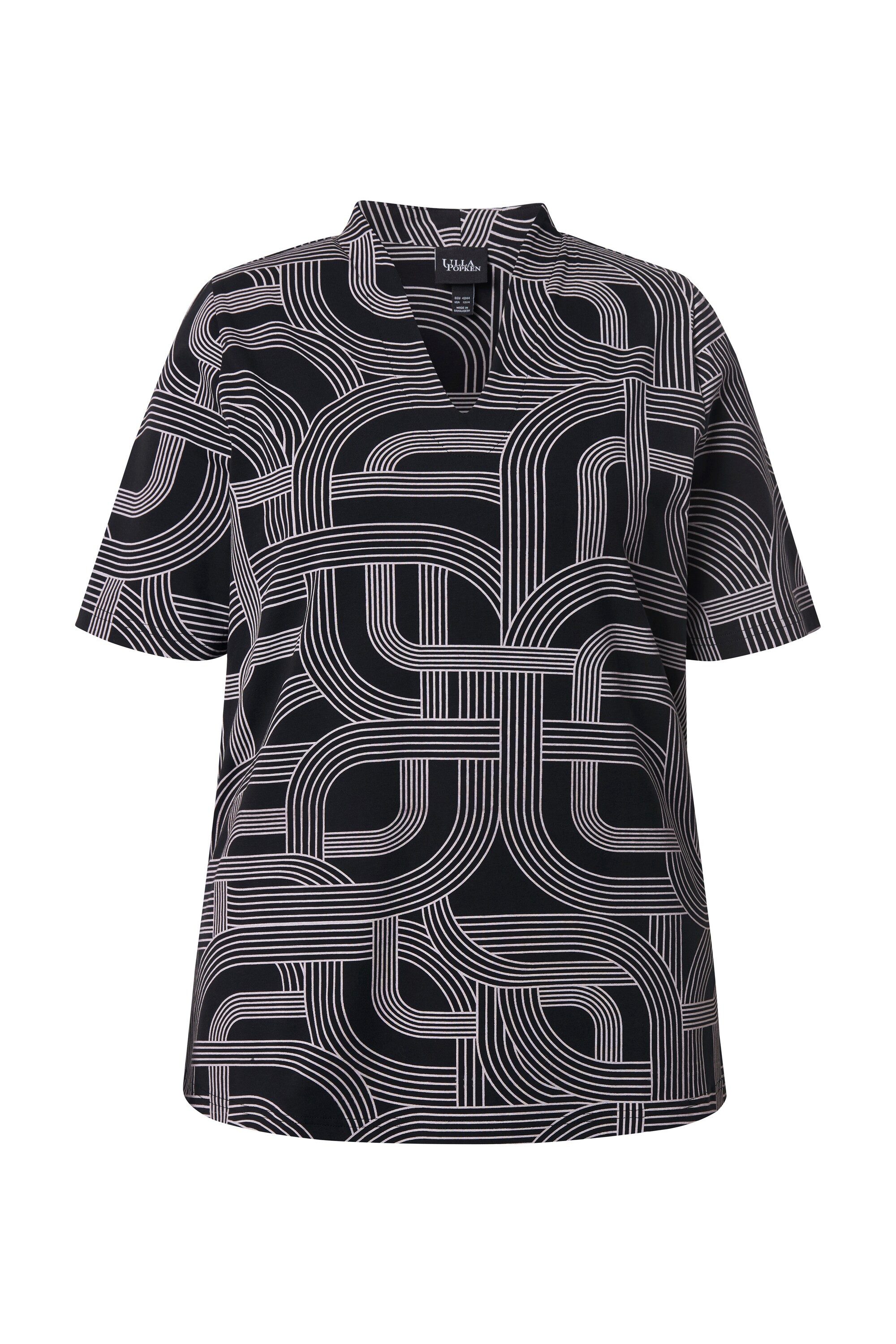 T-Shirt T-Shirt grafischer Druck Kelchkragen Halbarm