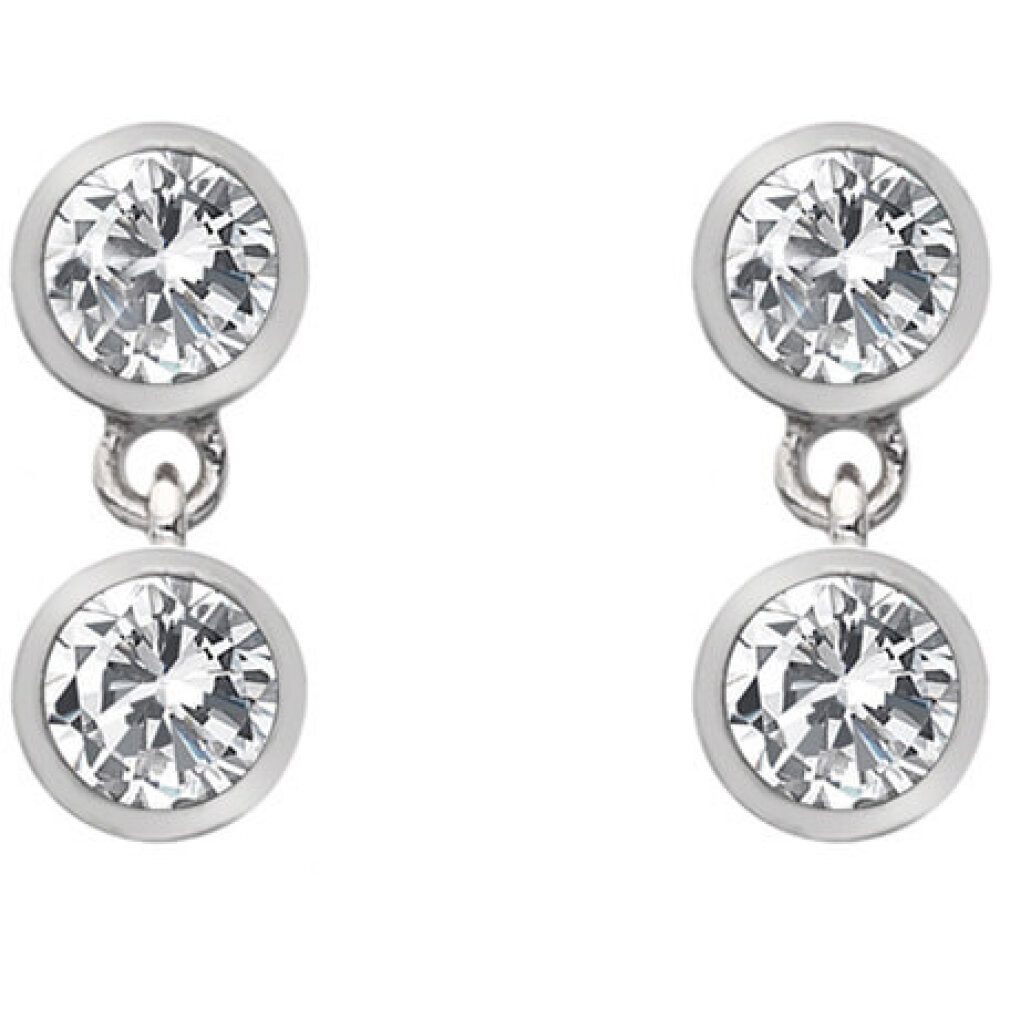 Diamond Ohrring-Set Silver earrings with topaz and genuine diamond Willow DE586