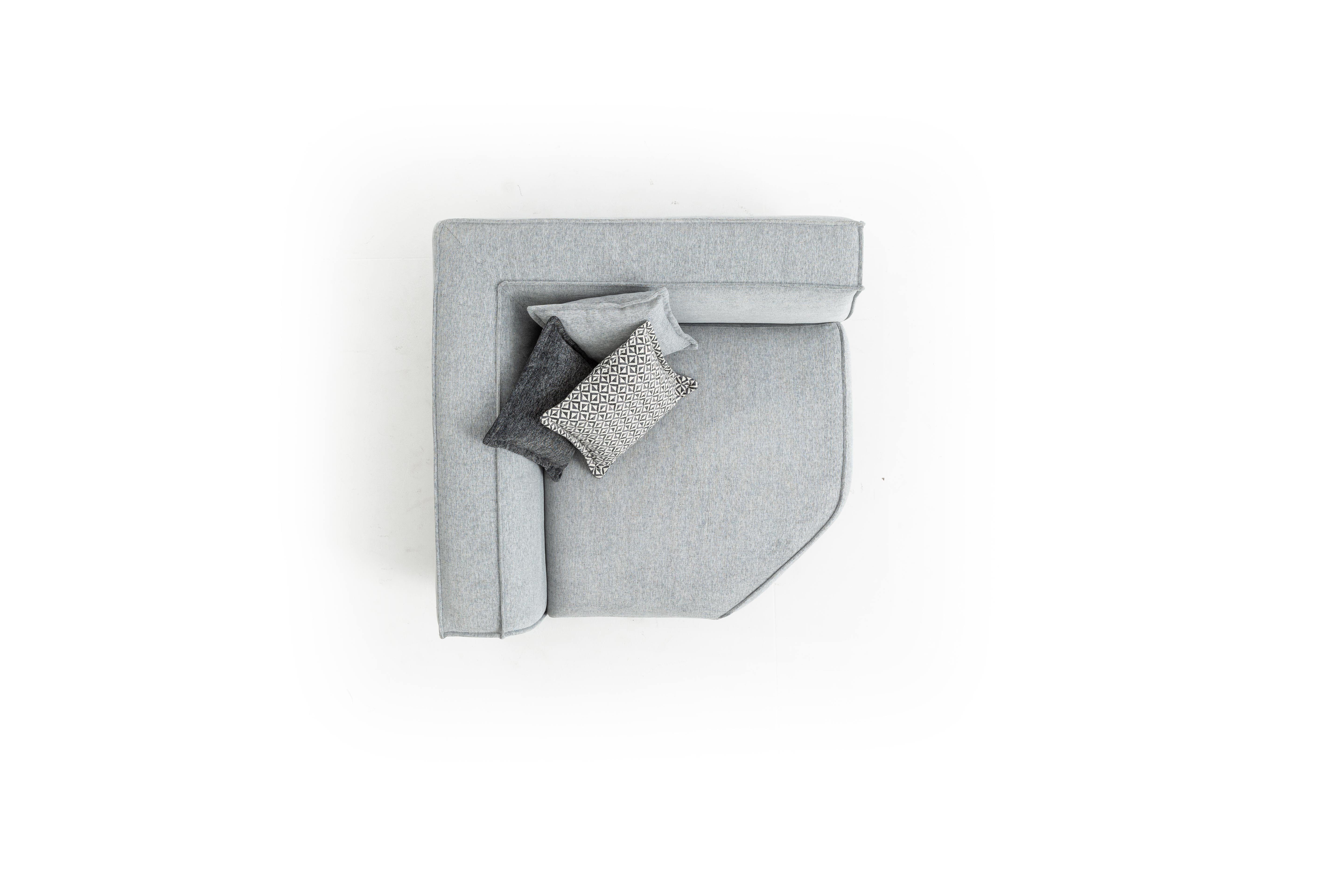 Grau Modern Sofa Ecksofa Europe Polster Made L Ecksofa Form Design Wohnzimmer Textil, in JVmoebel
