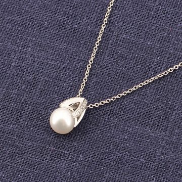 trendor Kette mit Anhänger Silber- mit Perle