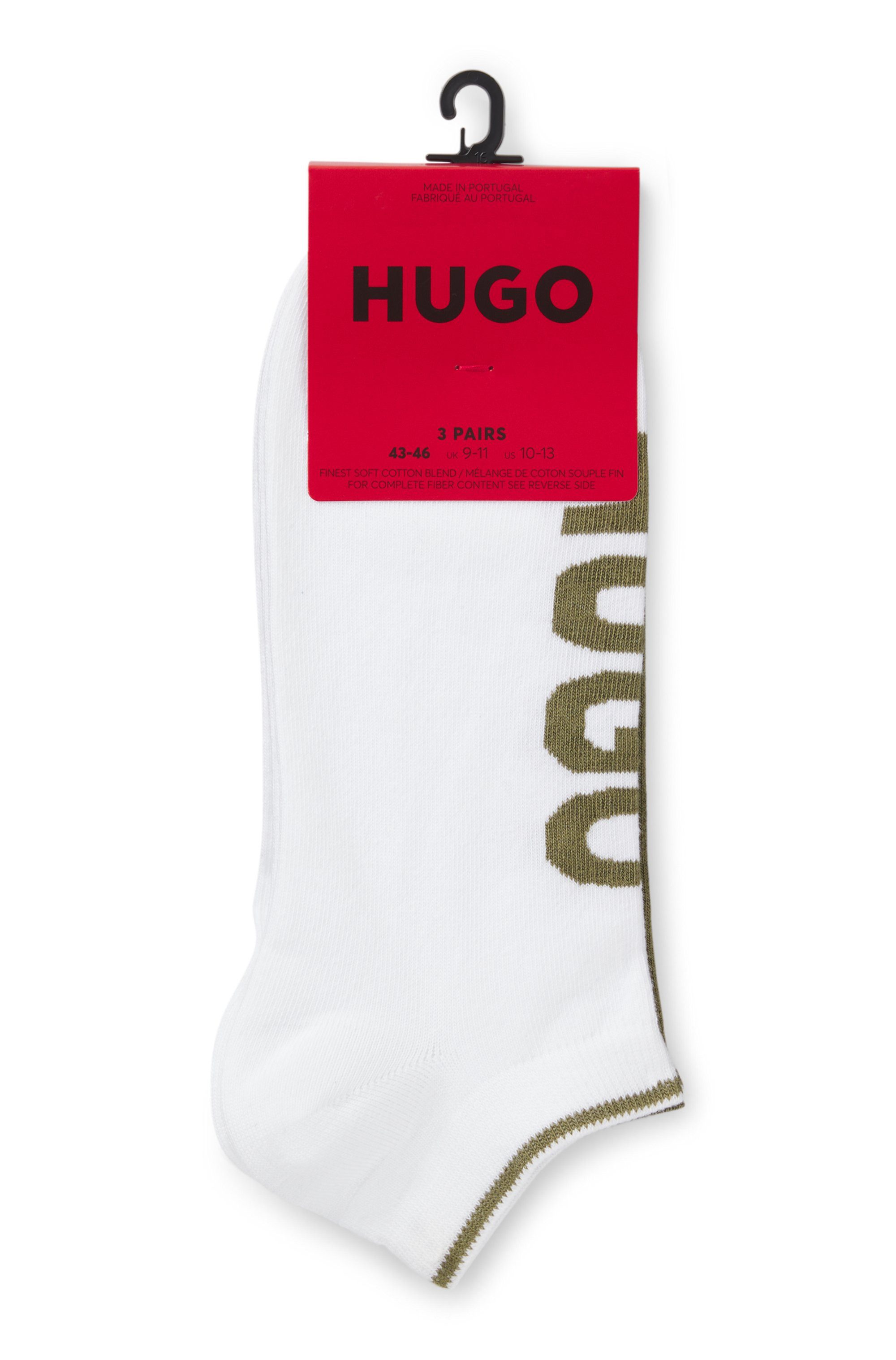 HUGO Sneakersocken 3P AS LOGO CC (3-Paar) mit Logodetails