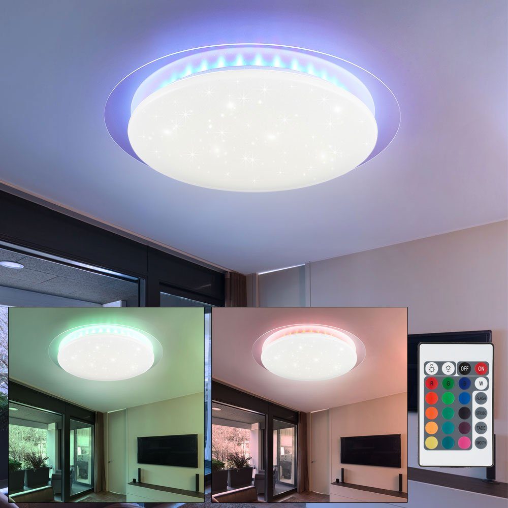 RGB LED Design Flur Wohn Zimmer Leuchten Farbwechsler Decken Lampe Fernbedienung 