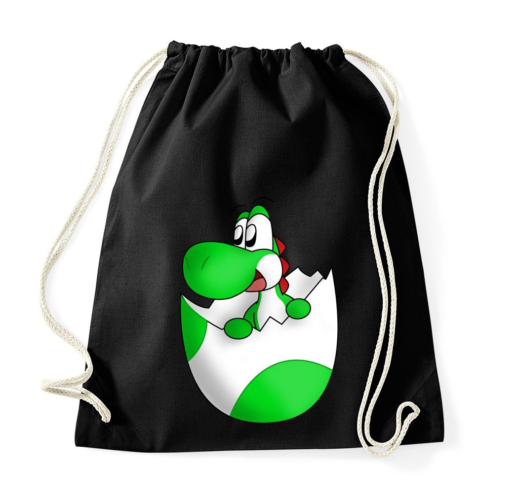 Blondie & Brownie Turnbeutel aus Baumwolle Baby Yoshi Ei Mario Gaming Super Retro Konsole