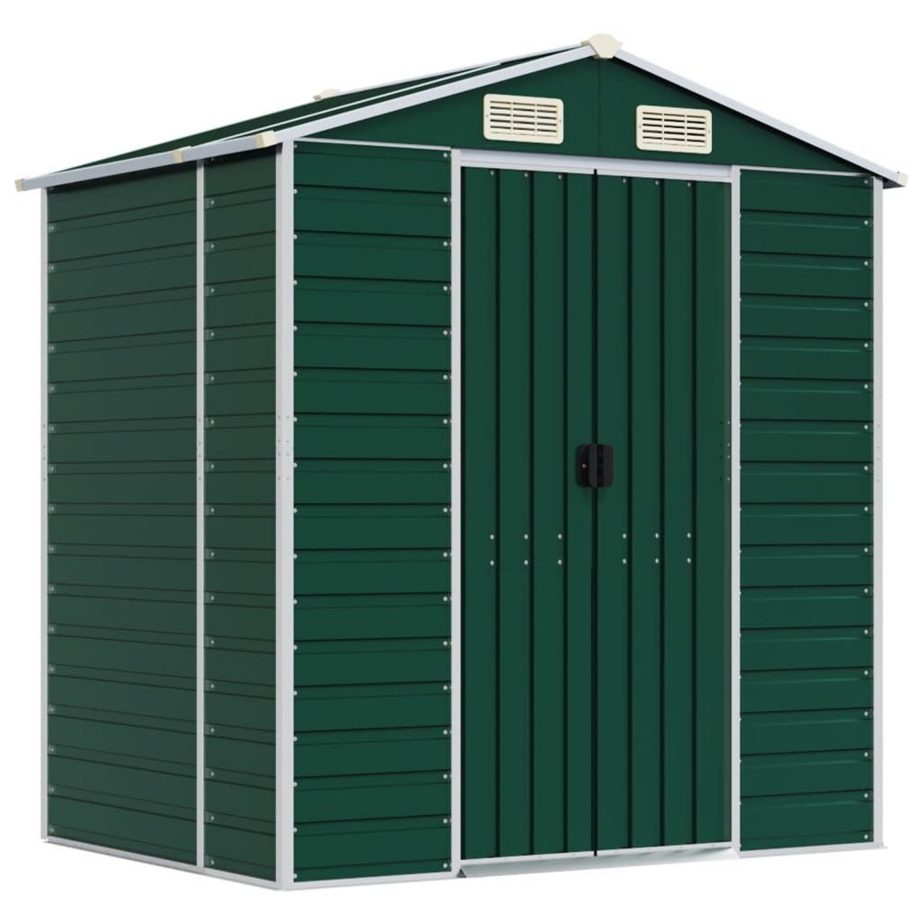 vidaXL Gartenhaus Gerätehaus Grün 191x130x198 cm Verzinkter Stahl