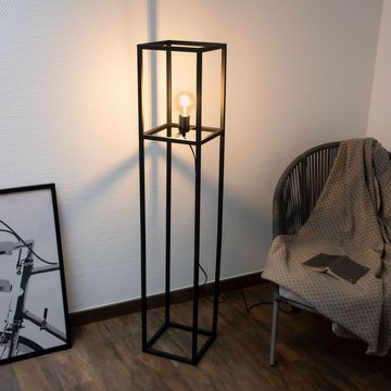 etc-shop Stehlampe, Leuchtmittel nicht inklusive, RETRO Steh Lampe schwarz Ess Zimmer Gestell Beleuchtung Decken Fluter