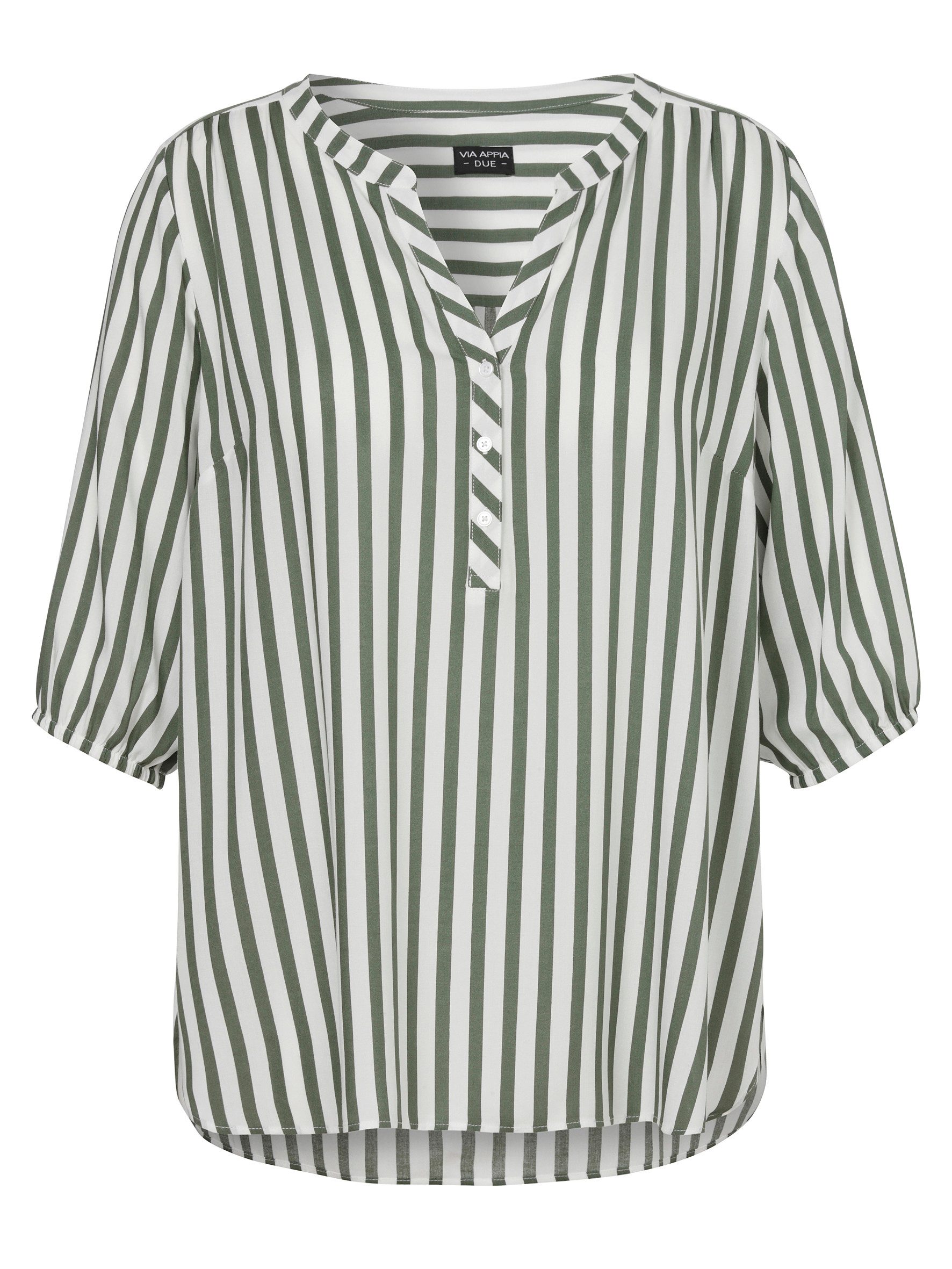 VIA APPIA Blusenshirt Tunika V-Ausschnitt 3/4 Arm Druck
