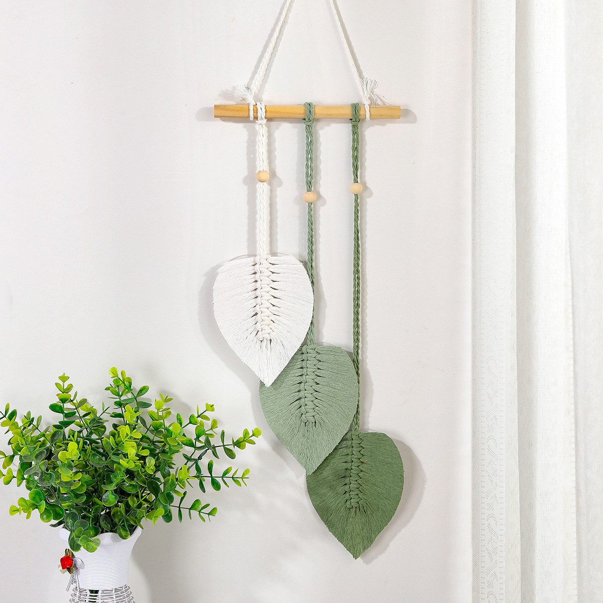 Kaket Hängedekoration Blatt Makramee Wandbehang, Boho Raumdekor günstig online kaufen