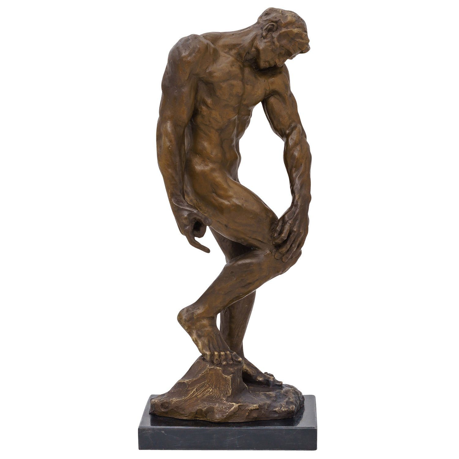 Aubaho Bronzeskulptur Stat Skulptur Rodin, Kopie, Bronze Figur Antik-Stil nach Adam im