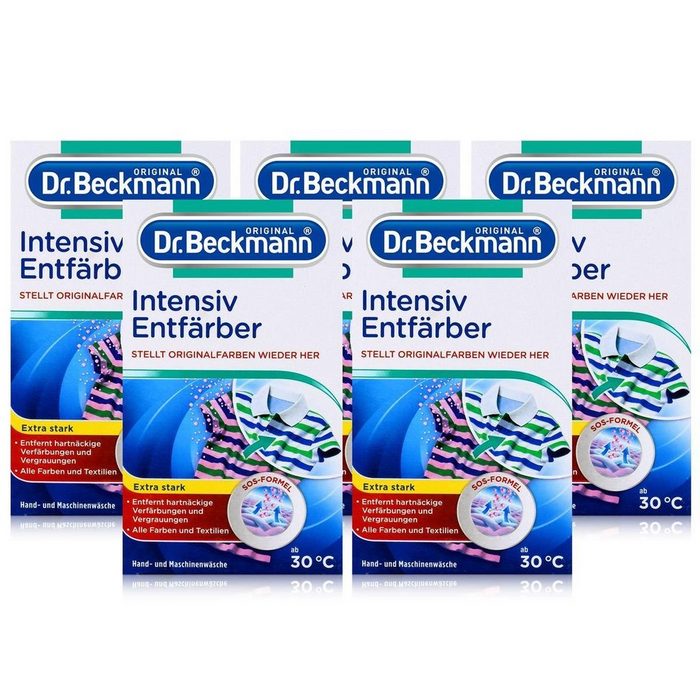 Dr. Beckmann 5x Dr. Beckmann Intensiv Entfärber 200g - Für alle Textilien + Farben Spezialwaschmittel