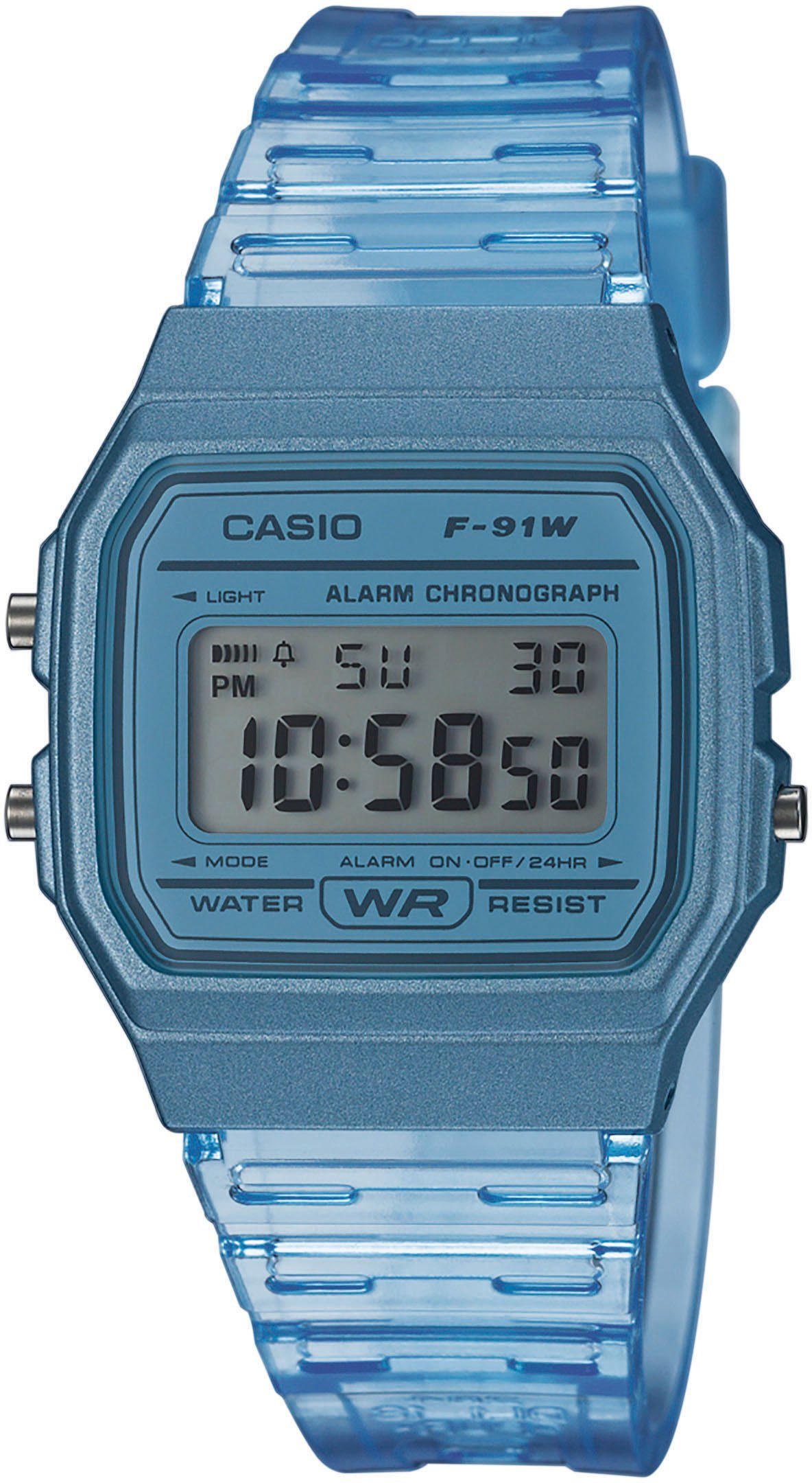 CASIO TIMELESS COLLECTION Chronograph F-91WS-2EF, Quarzuhr, Armbanduhr,Herren,Damen,Jugendliche, Digitaluhr,Resinarmband