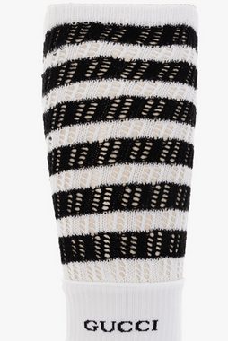 GUCCI Tennissocken GUCCI WHITE OPENWORK Double-Layered Striped Tennis Socks Sneakers Sock