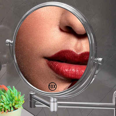 Mucola Kosmetikspiegel Makeup Spiegel Badspiegel Rasierspiegel Schminkspiegel, 10-facher Vergrößerung