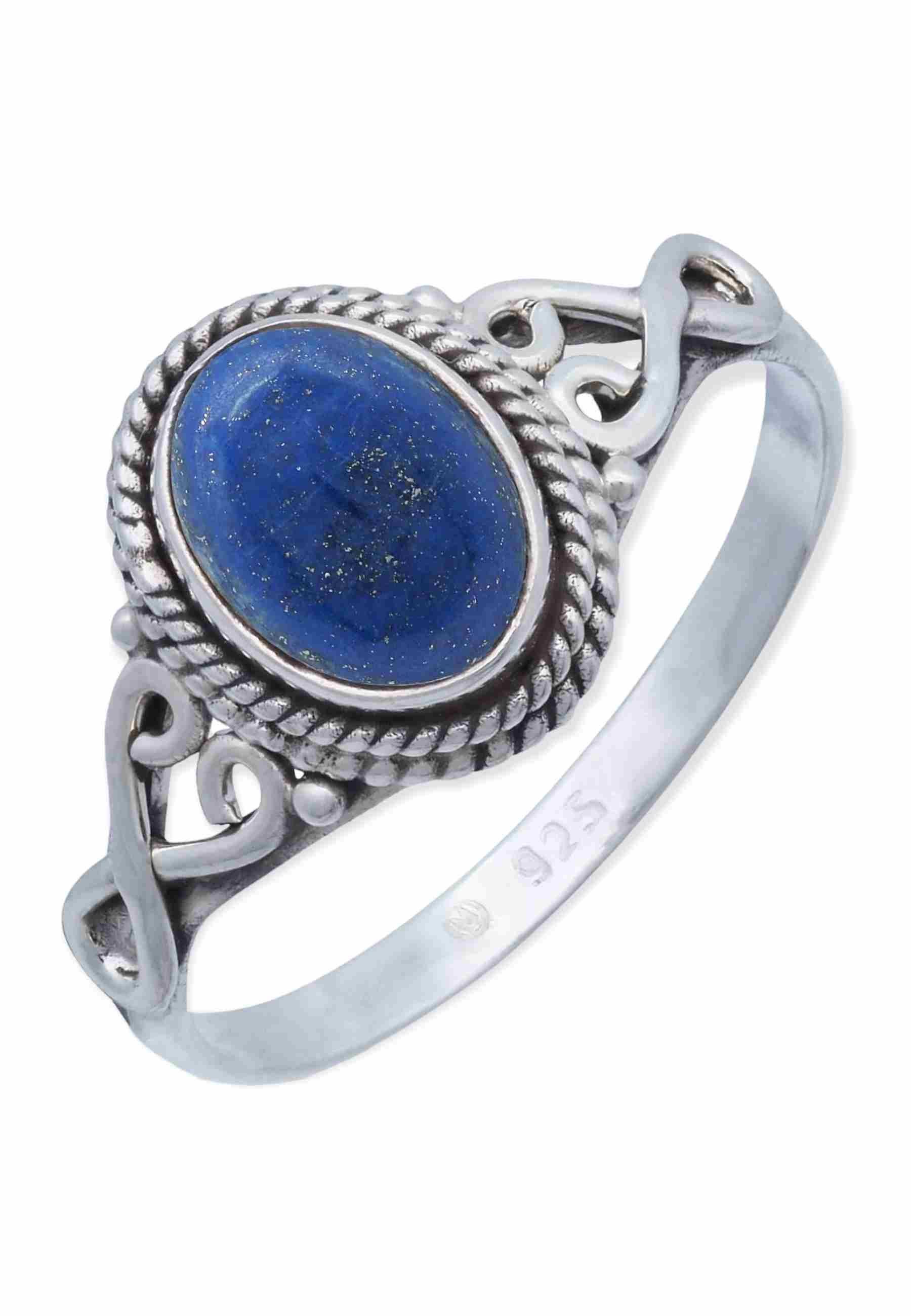 mantraroma Silberring BAGHIMI oval aus 925 Silber mit Lapis Lazuli (Ring mi günstig online kaufen