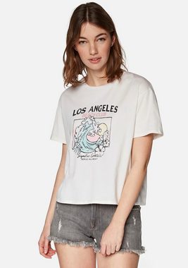 Mavi Print-Shirt LOS Angeles Printed Oversize, Locker, kurze Top