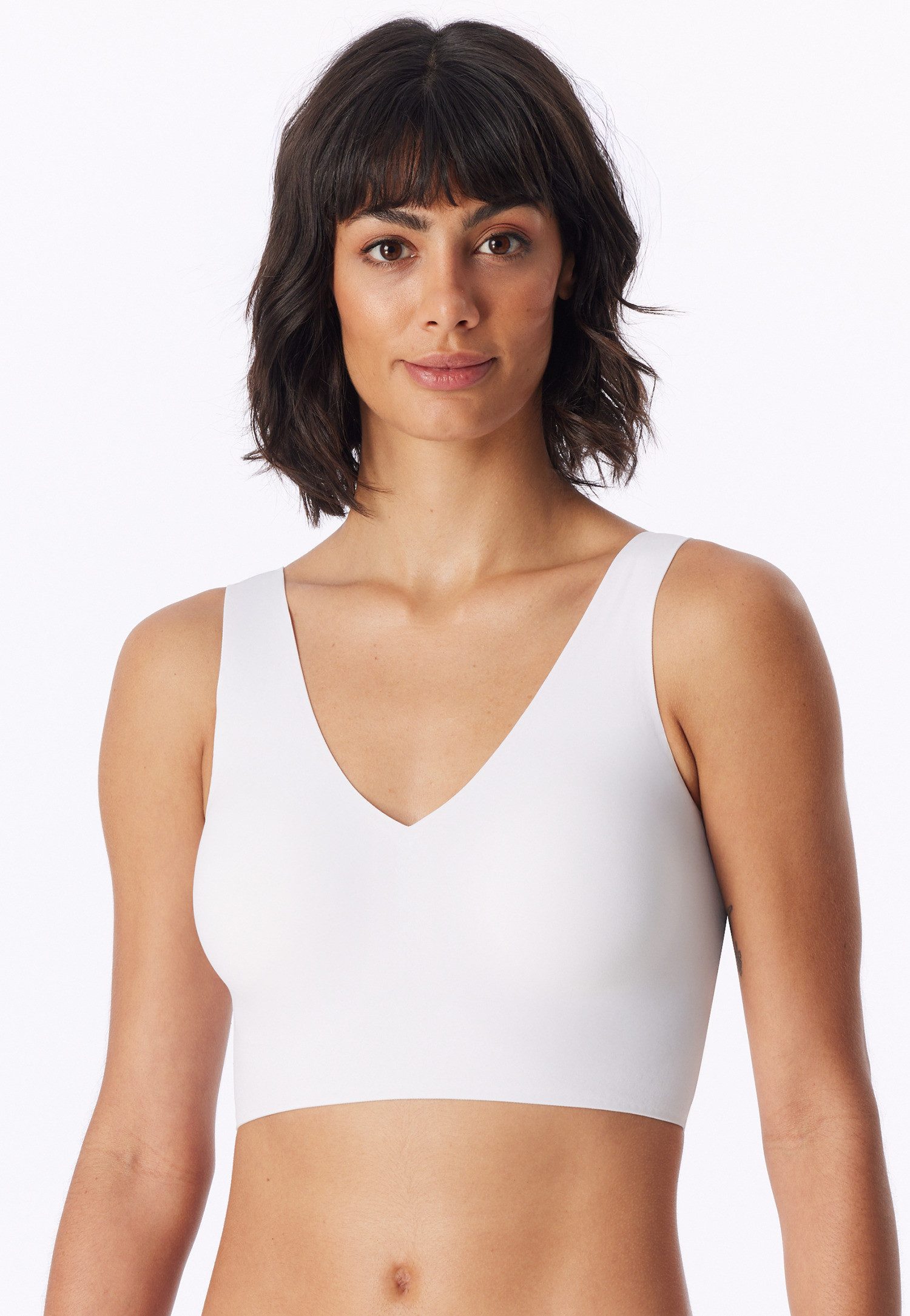 Schiesser Bustier Invisible Soft Microfaser, Lasercut-Abschlüsse, V-Ausschnitt