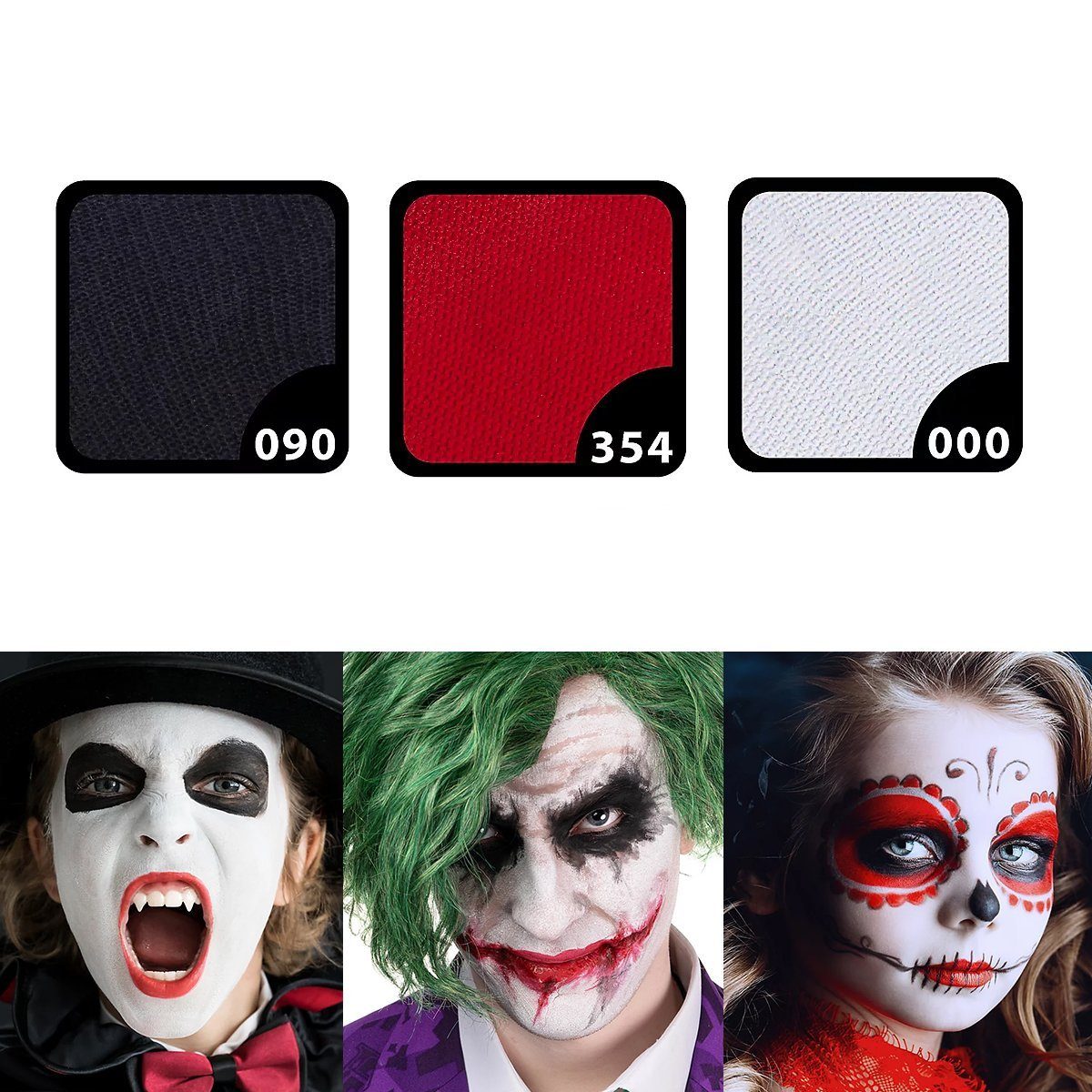Theaterschminke Aqua Make-up - Schminke 3 Farben - Fasching Karnev