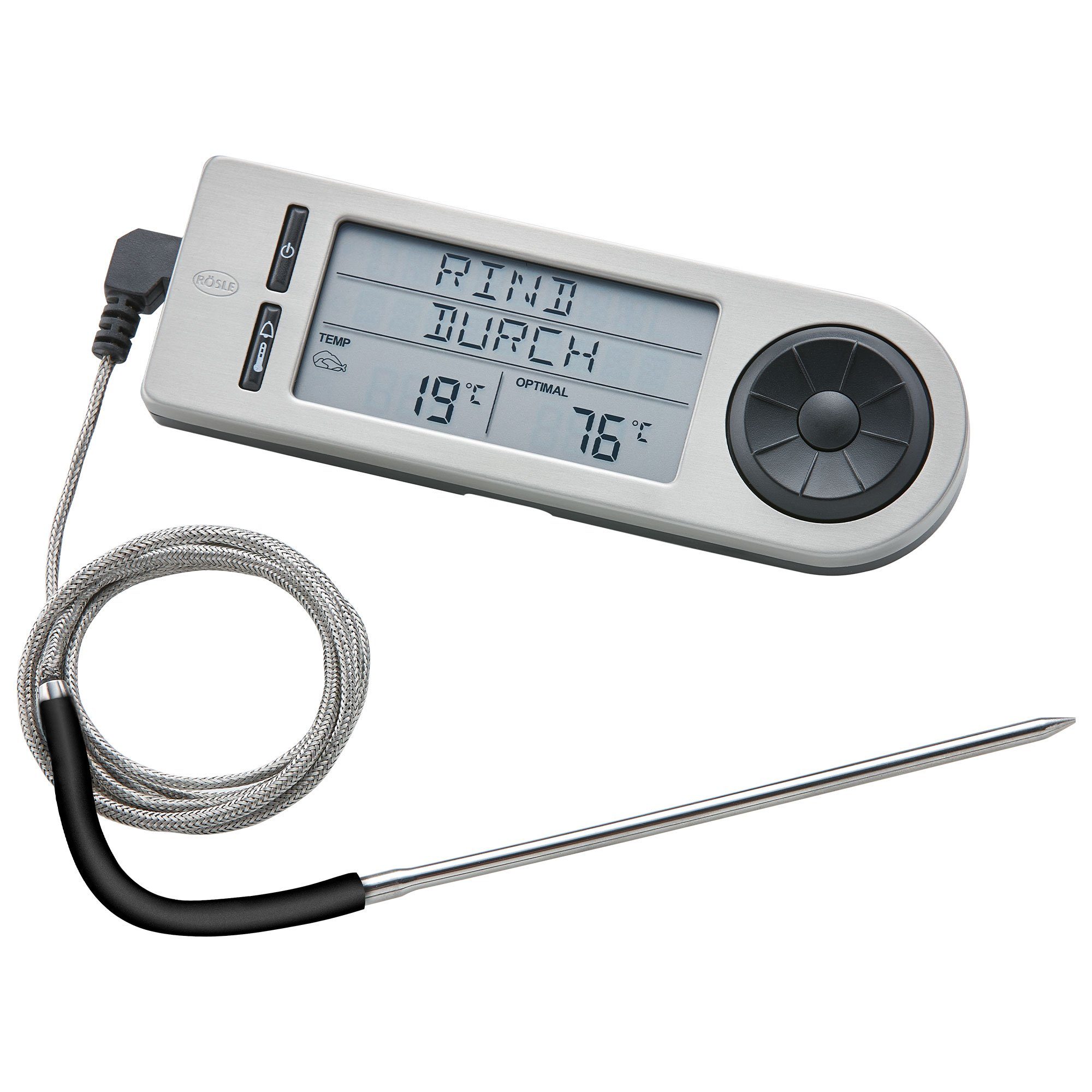 Rosenstein & Söhne Backthermometer: 3in1 XL Braten- und Ofen