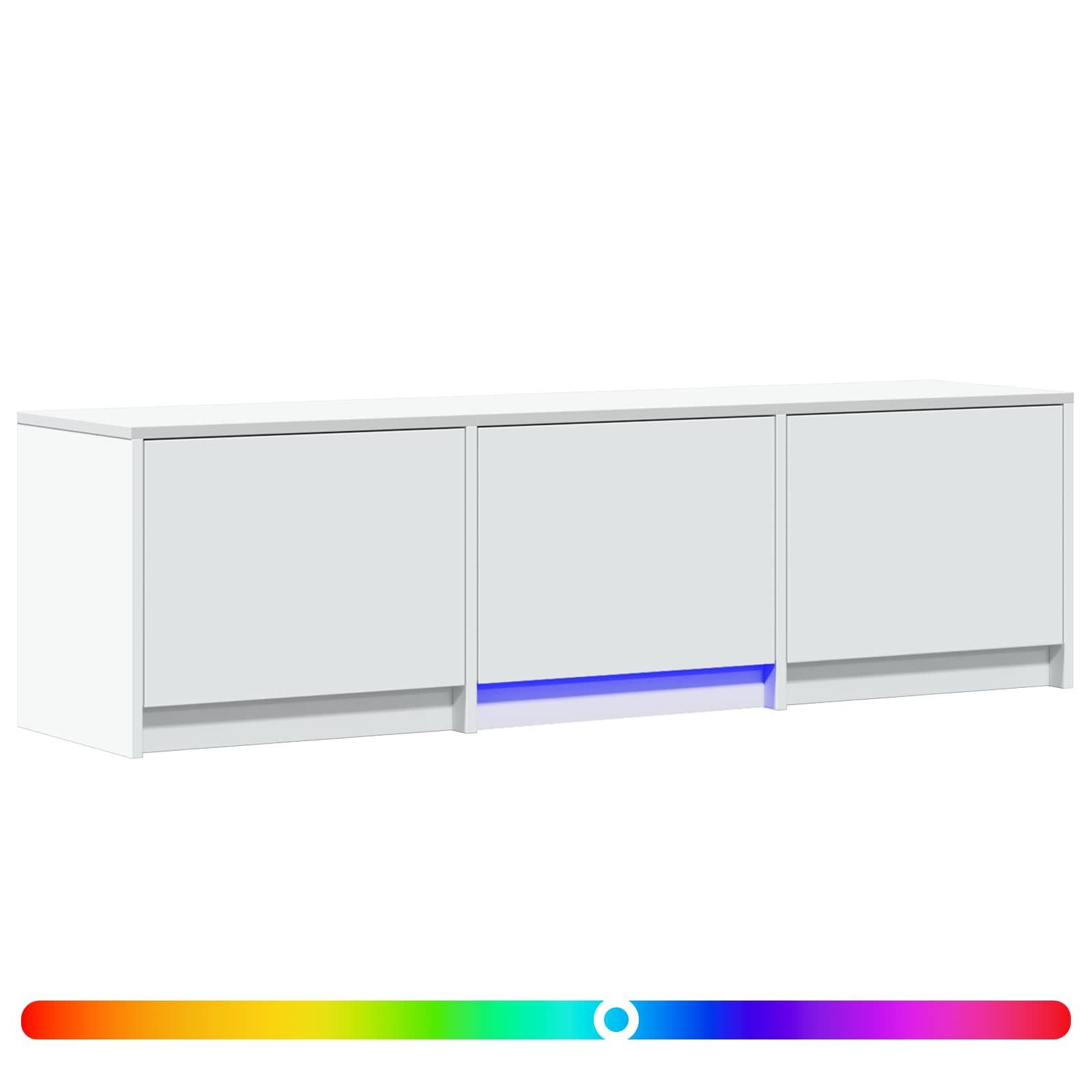vidaXL TV-Schrank Fernsehschrank mit LED 140 x 34 x 40 cm Weiß Holzwerkstoff (1-St)