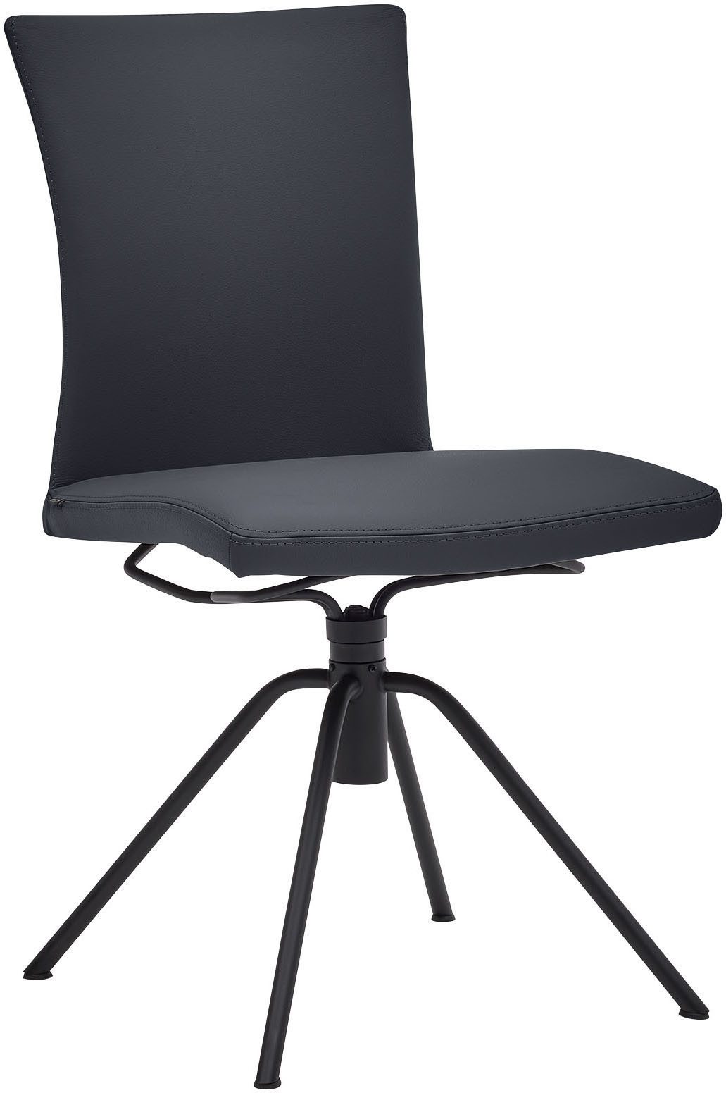 Musterring Polsterstuhl Helmond 6700 (Packung, 1 St), Drehgestell in schwarz inkl. Rückholfunktion, ohne Armlehne