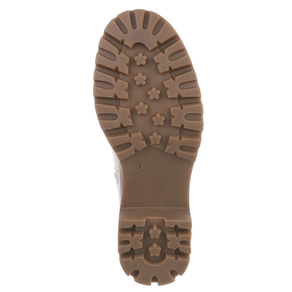 Ital-Design Elegante Damen Boots mit Blockabsatz und elastischen Einsätzen Chelseaboots (90417898) Blockabsatz Stiefeletten in Beige