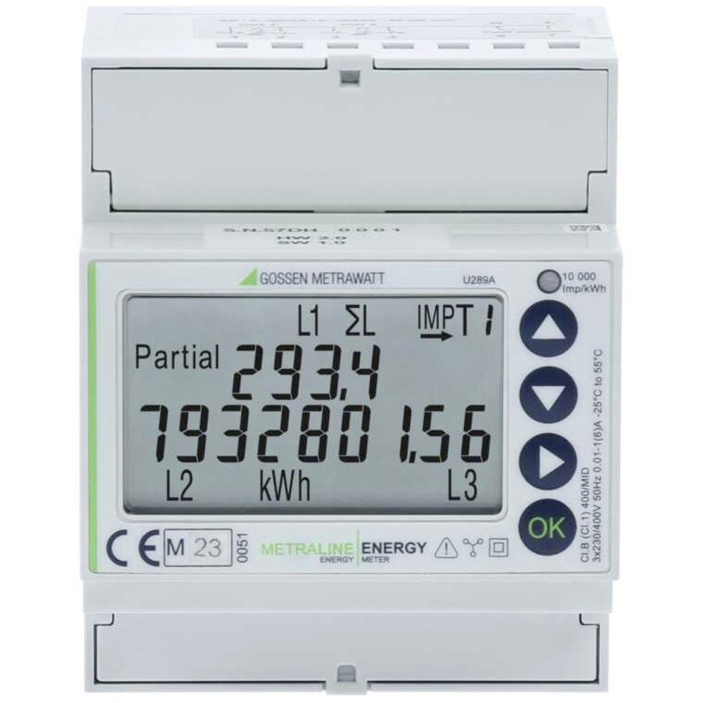 Gossen Metrawatt Wechselstromzähler Gossen Metrawatt U289F METRALINE ENERGY Drehstromzähler digital MID-, U289F METRALINE ENERGY