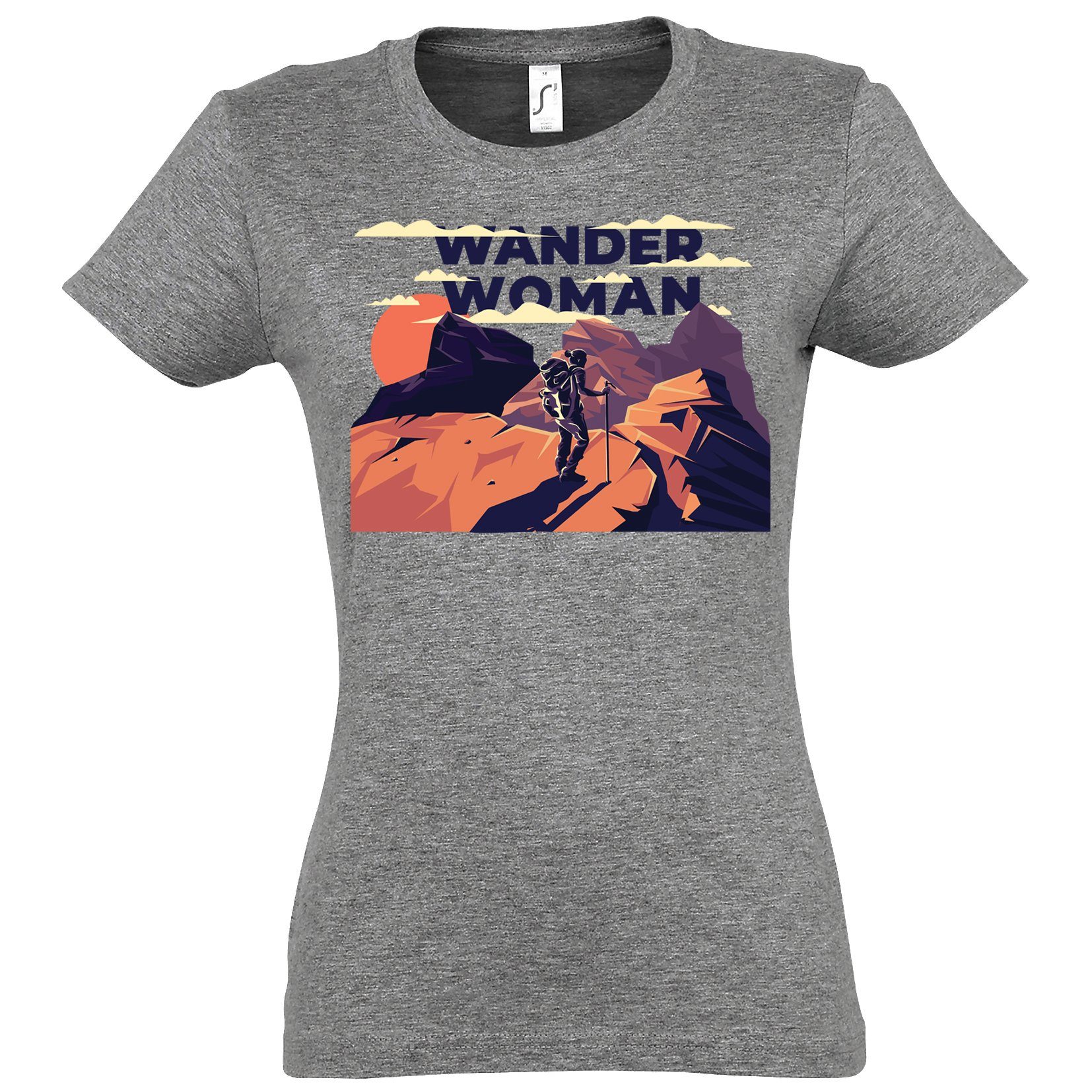 modischem Grau Youth T-Shirt Wander Woman Damen Print Designz Mit T-Shirt