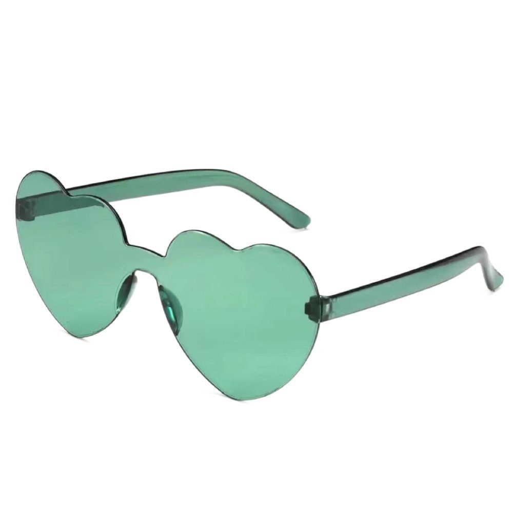 Farben Sonnenbrille GelldG 12 Sonnenbrille Partybrille, Partybrille Herz Weiß/Grün Stück Herz