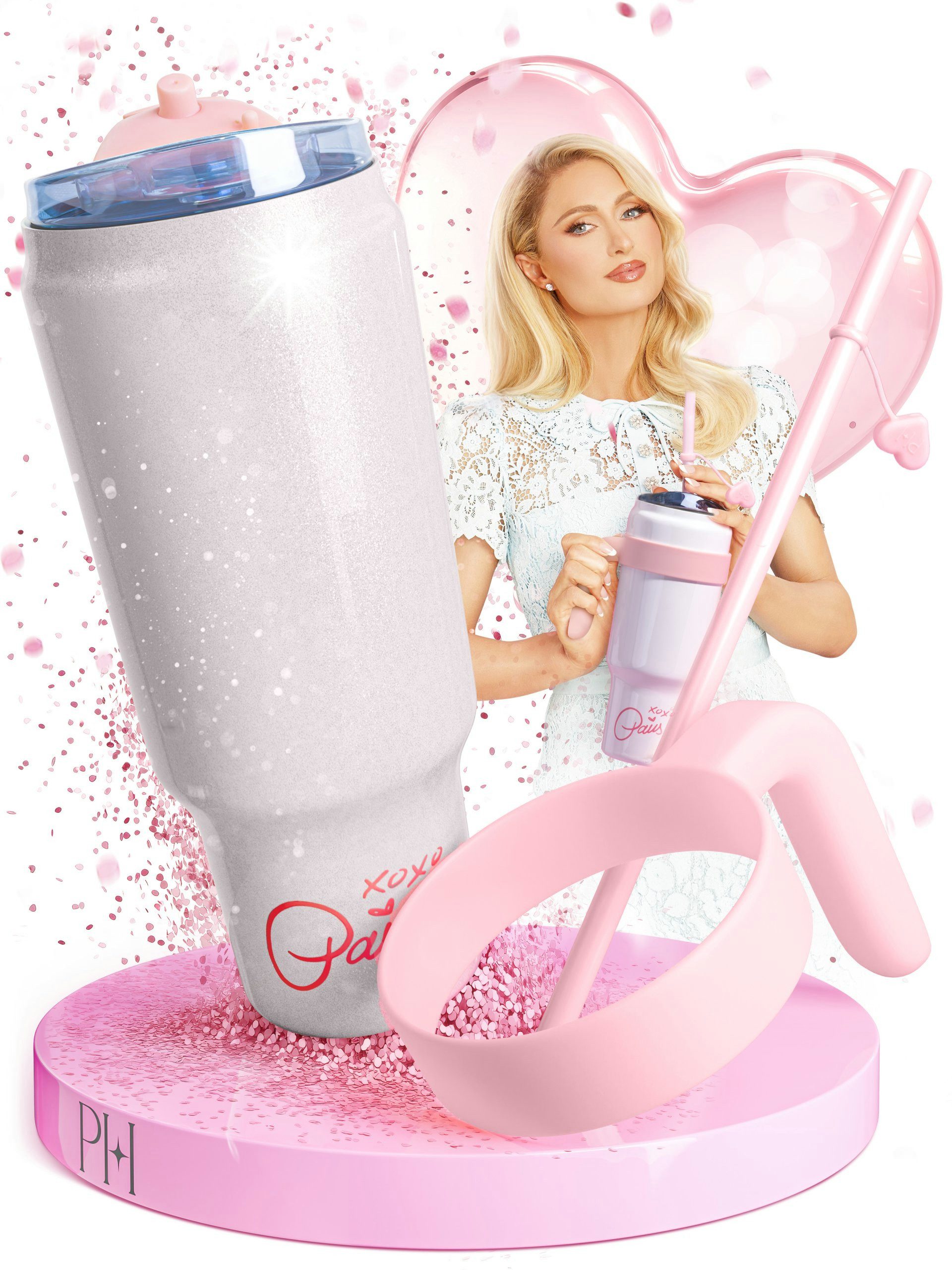 Paris Hilton Thermobecher Isolier-Trinkbecher, Thermobecher, Edelstahlbecher, Trinkcup