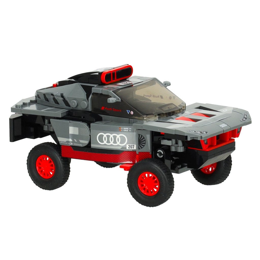 RASTAR RC-Auto Klemmbausteine Rennfahrzeug Modellauto (Spar-Set, 376-tlg., 16 x 8 x 6 cm detailliert), 376 Bausteine, Maßstab 1:30, Aufkleber