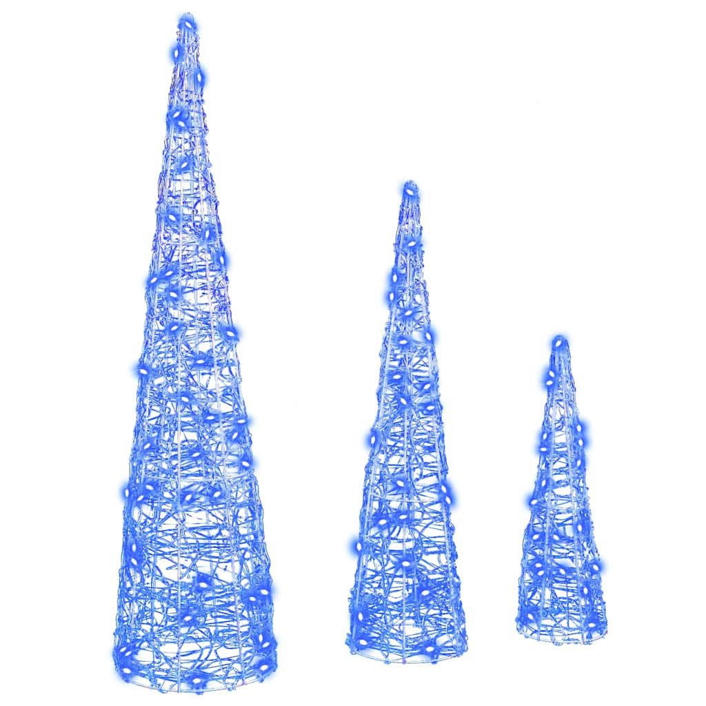 vidaXL Dekolicht 20 x 20 x 80 cm Licht-Dekoration Kegel Weihnachtsbaum mit 90 LEDs 3 tl