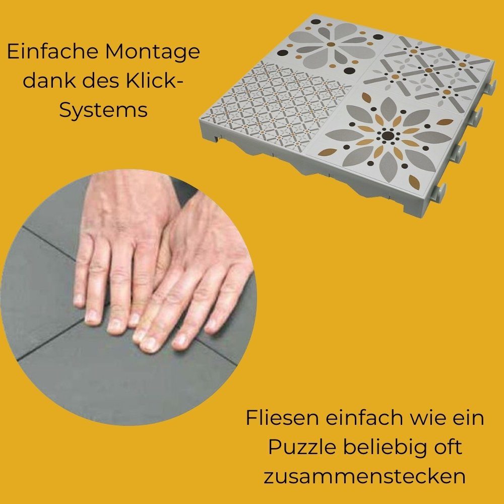 GarPet OutdoorBodenplatte 8x Boden Klick Fliesen Platte System Garten