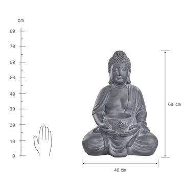 BUTLERS Buddhafigur BUDDHA Statue mit Kerzenhalter Höhe 68cm
