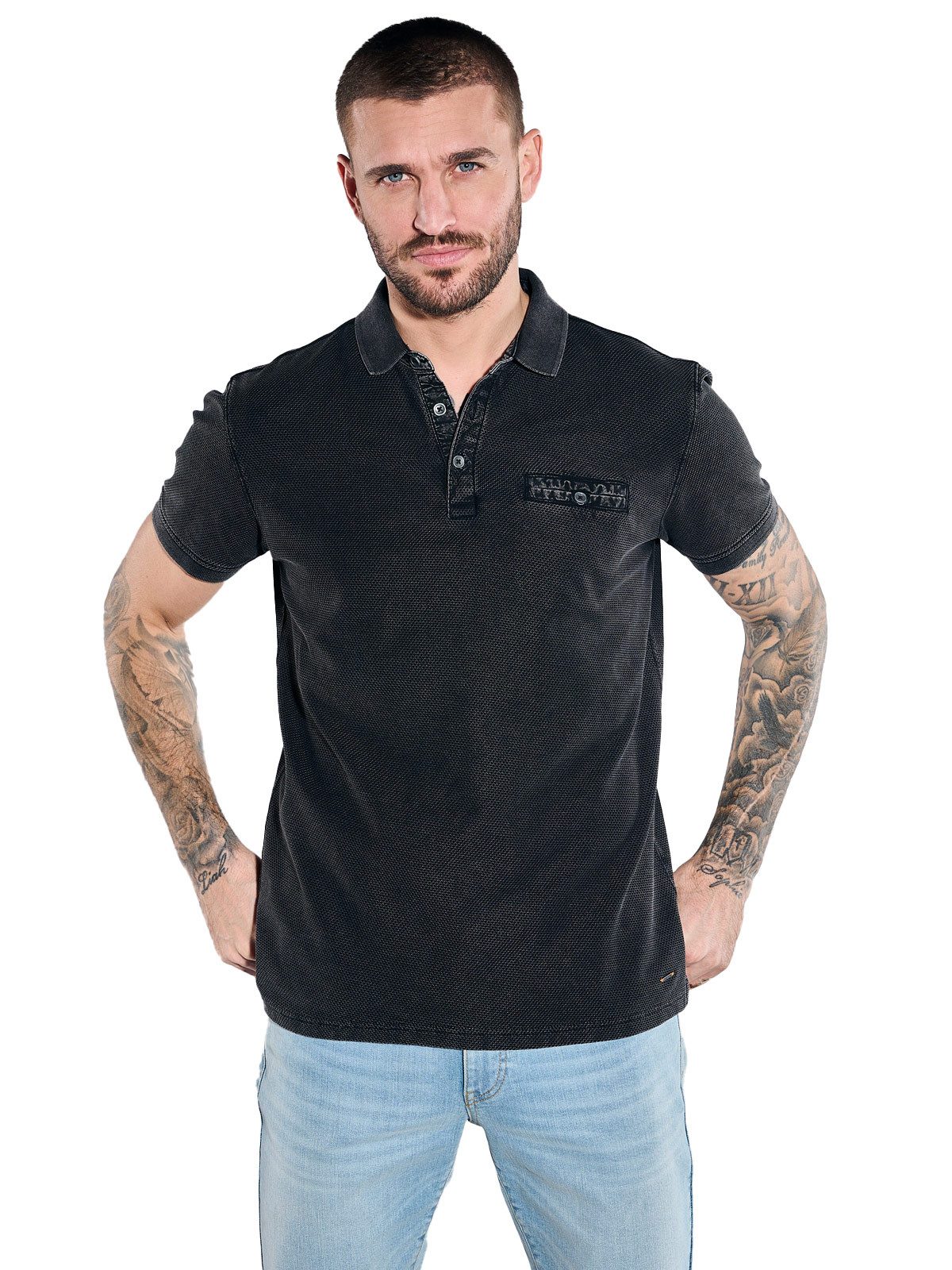 emilio adani Poloshirt Polo-Shirt strukturiert