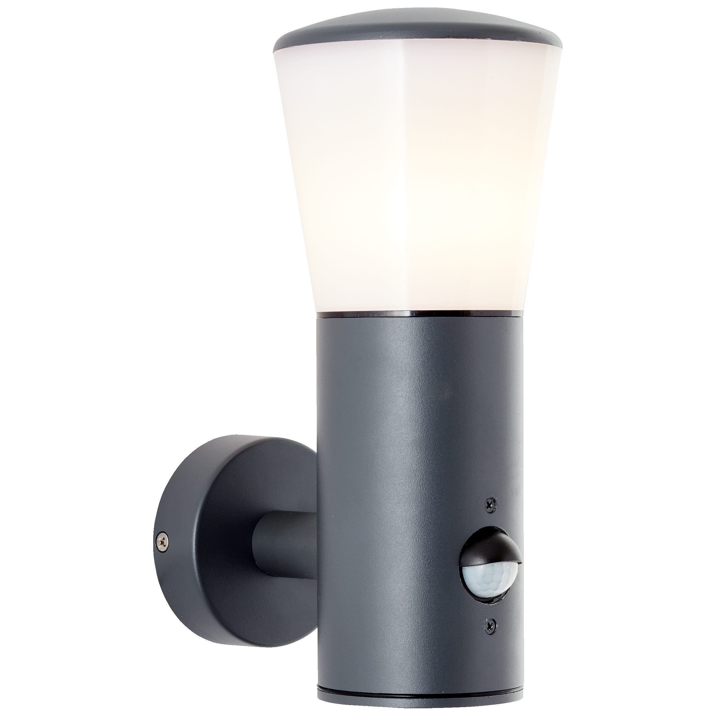 Lightbox Wandleuchte, Bewegungsmelder, ohne Leuchtmittel, Außenleuchte Wandlampe mit Bewegungsmelder in anthrazit E27 IP44