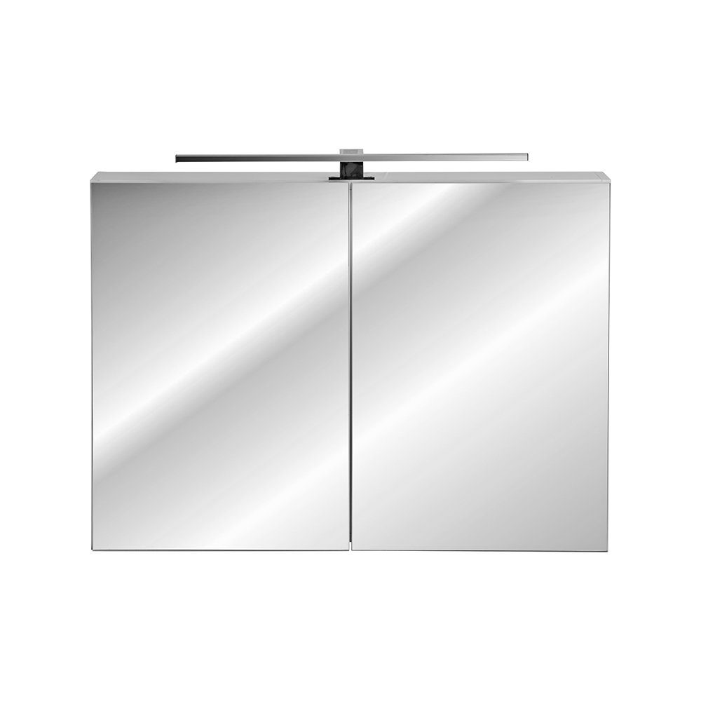 cm und LARCIANO-56 mit Spiegelschrank LED-Beleuchtung Steckdoese 90/65-70/21 weiß, 90 in Lomadox cm