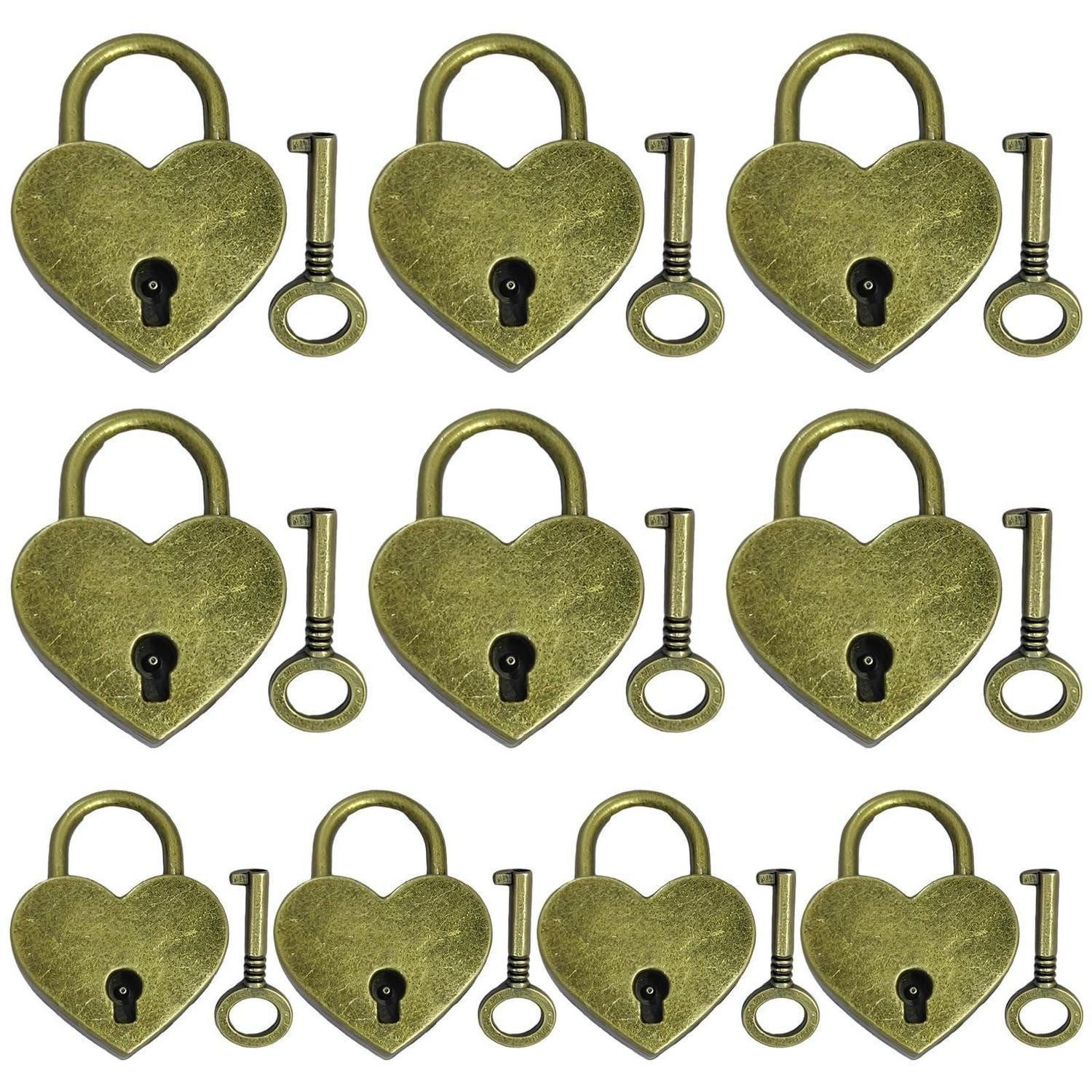 LuxusKollektion Vorhängeschloss Vorhängeschloss Mini Retro 10er Set