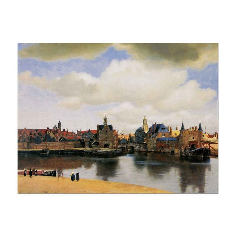 Bilderdepot24 Leinwandbild Alte Meister - Jan Vermeer - Ansicht von Delft, Städte