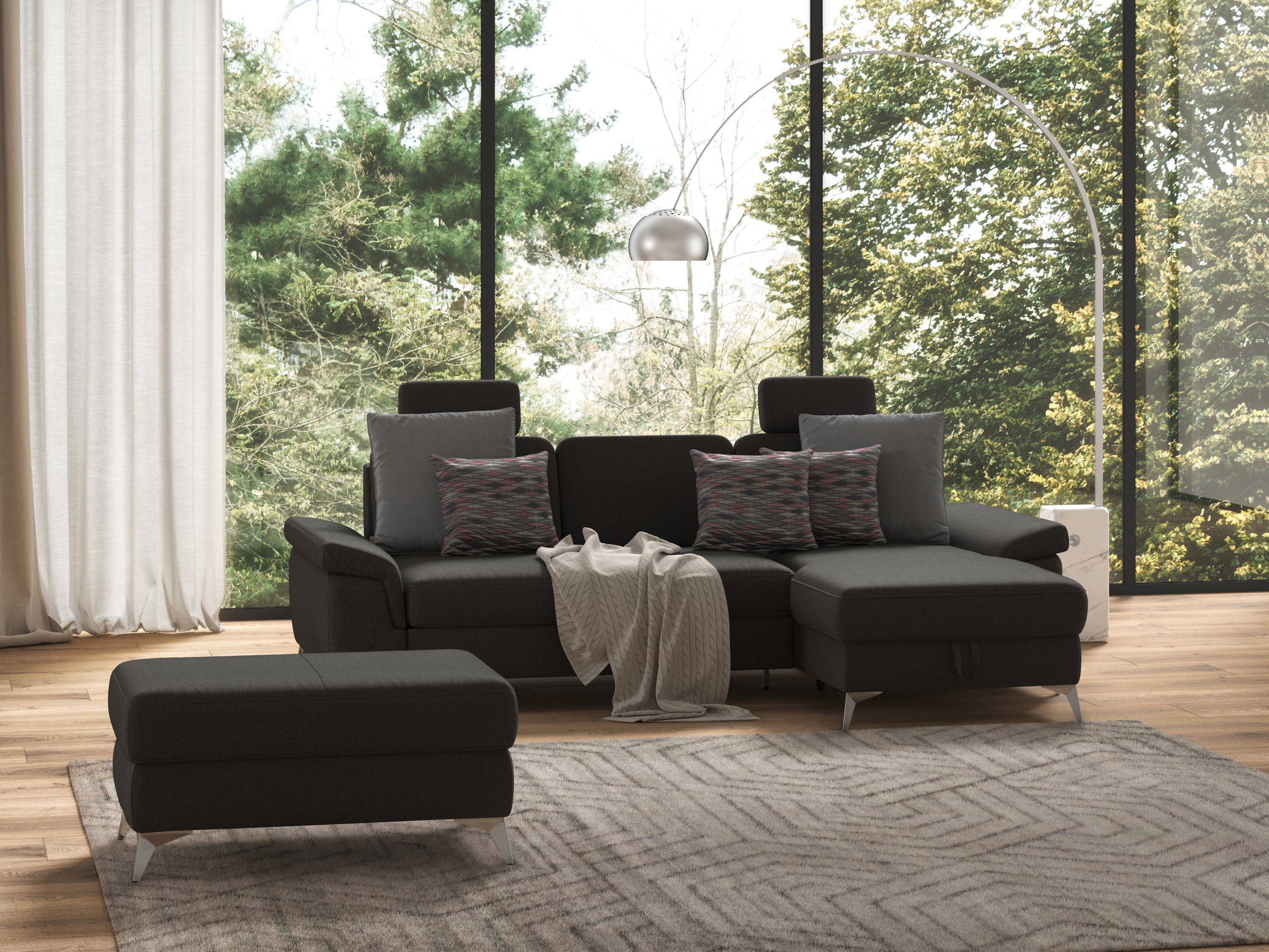 sit&more Ecksofa Padua L-Form, inklusive Sitztiefenverstellung, Armteilfunktion und Federkern