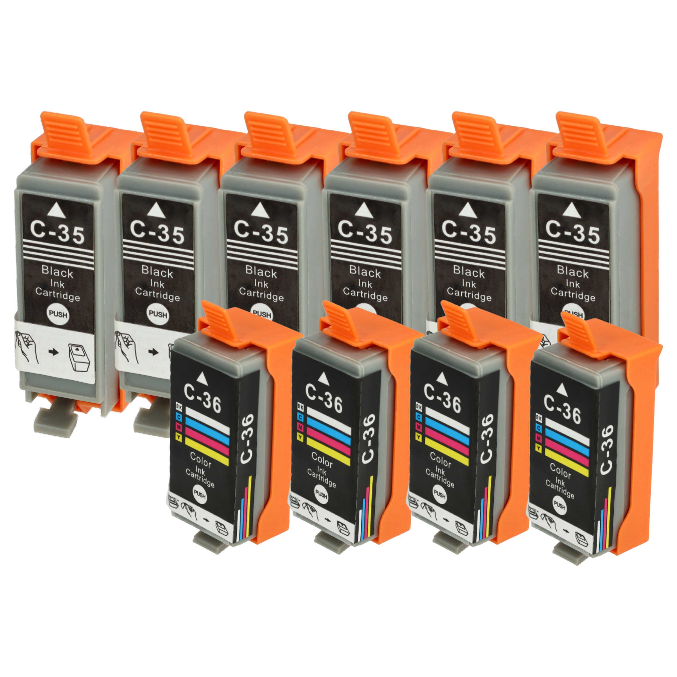 vhbw Tintenpatrone Ersatz für Canon CLI-36C, CLI-36, PGI-35, PGI-35BK für Tintenpatrone