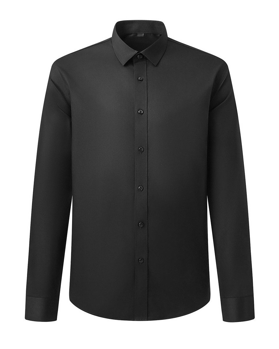 Allthemen Businesshemd aus Bambusfaser Slim Fit Herrenhemd elastisches Langarmhemd