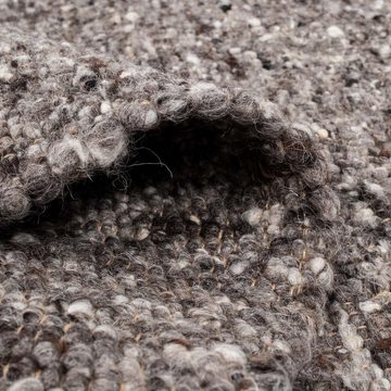 Wollteppich Handweb Woll-Teppich Neuseeland, TaCa Home, rechteckig, Höhe: 10 mm, Grau Multi - 60 x 90 cm