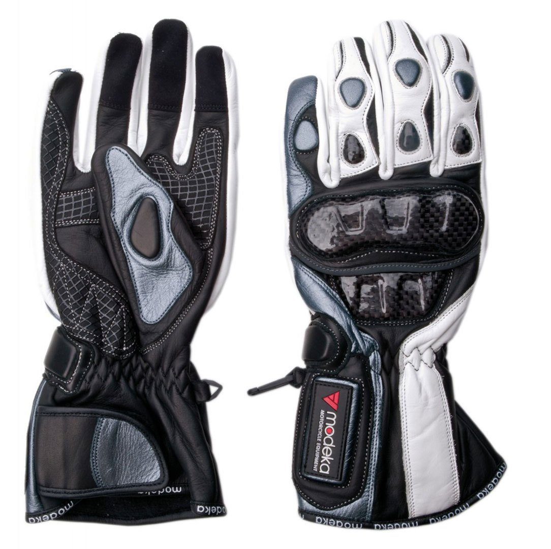Modeka Motorradhandschuhe Sportie Handschuhe Black/White