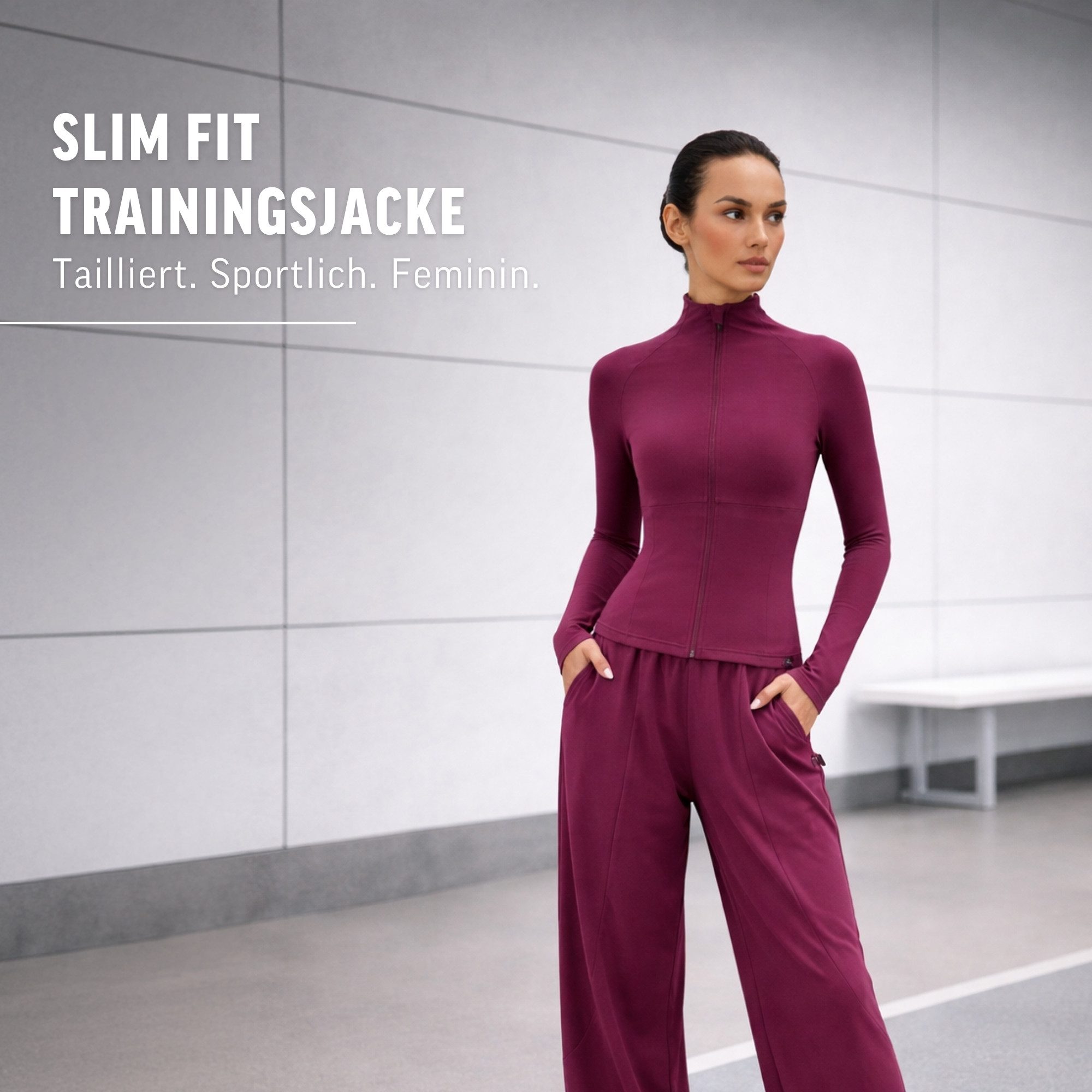 Smilodox Outdoorjacke Nexa, Trainingsjacke Damen, Slim Fit Jacke für Gym, Freizeit & Yoga Figurbetont, Stehkragen, Elastisches Material, Front-Zipper, Sport